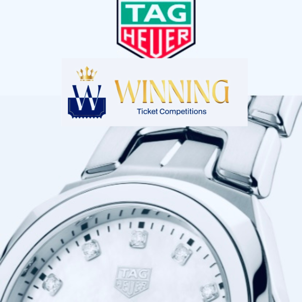 WIN ! TAG HEUER LADIES DIAMOND & MOTHER of PEARL LINK DATE WATCH. £7.50 per ENTRY . LIMITED TICKETS. LOW ODDS