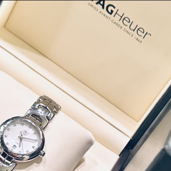 WIN ! TAG HEUER LADIES DIAMOND & MOTHER of PEARL LINK DATE WATCH. £7.50 per ENTRY . LIMITED TICKETS. LOW ODDS