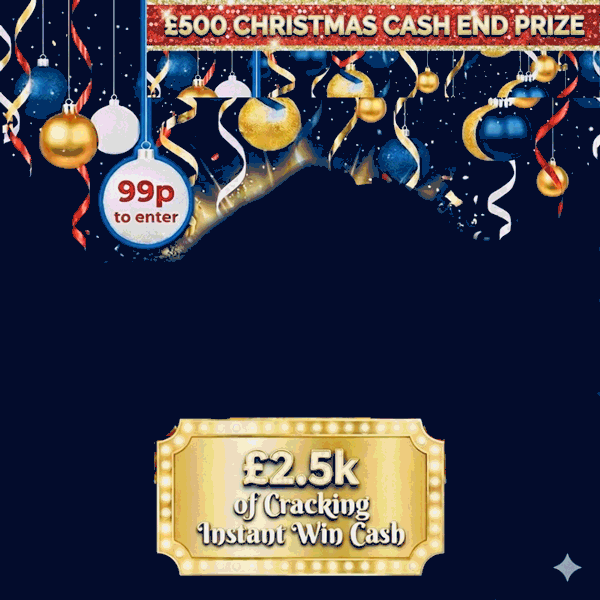 WTC £3000 CHRISTMAS CRACKER - £2.5k of INSTANT CASH WINS + £500 DECEMBER ENDPRIZE DRAW
