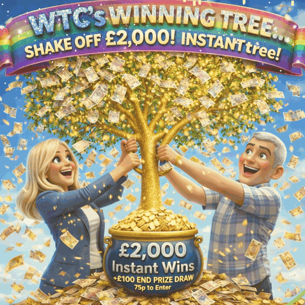 WTC WINNING TREE...SHAKE off £2000 INSTANT CASH WINS! Plus£100 END PRIZE DRAW
