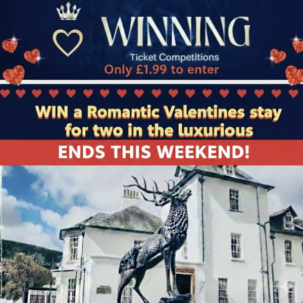 Win a Luxury Romantic VALENTINES STAY at DUNKELD HOUSE HOTEL. Limited Low Entries.