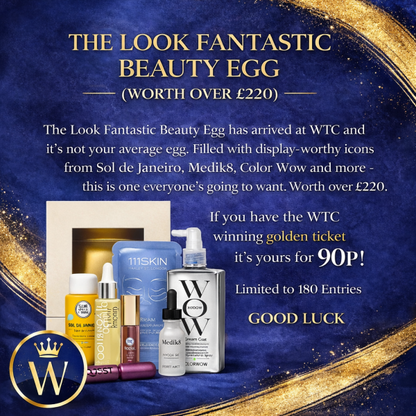 THE LF GOLDEN BEAUTY EGG worth £220. LOW ODDS. WIN THIS for 90p